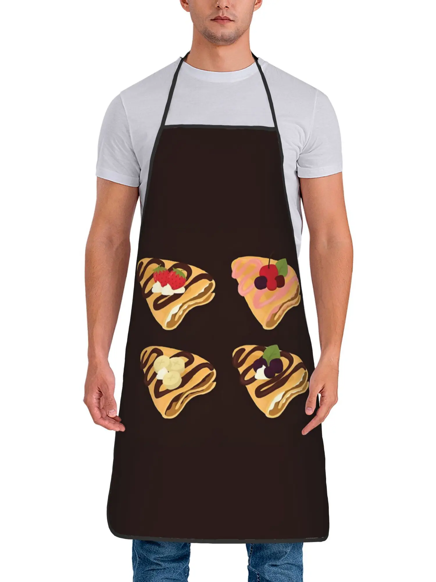 Sweet Pancake Apron, Cute Breakfast Food Pattern Kitchen Bib, Funny Cooking Gift for Women Mom Baker BBQ Baking Party Decor