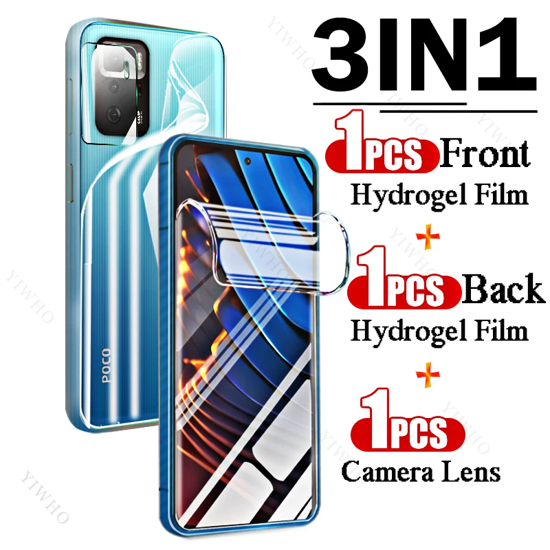 9in1 Full Covers Front Back Hydrogel Film for Xiaomi Poco X3 GT Fingerprint Screen Protectors for Xiaomi X 3 G T Camera Lens HD