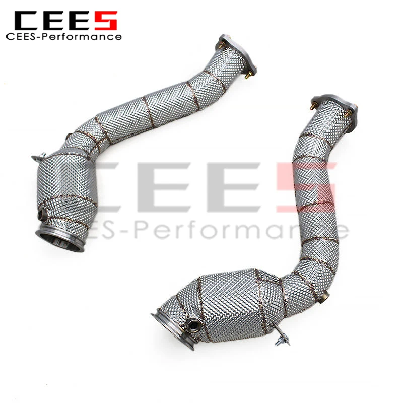 CEES Straight-through Downpipe for Porsche Cayenne GTS 4.0T 2019-2024 SUS304 Pipes Racing Car Performance Exhaust Free System