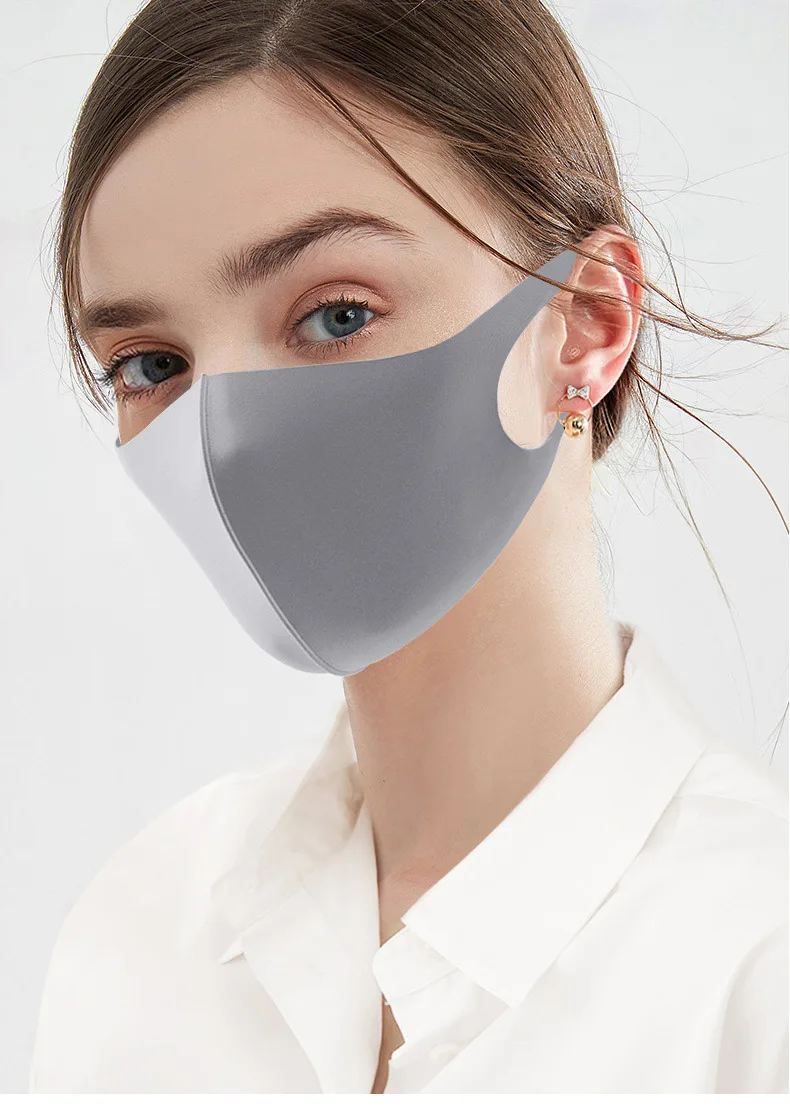 2022ใหม่ผ้าไหมหน้ากากกรองแสงฤดูร้อน Unisex ครีมกันแดดบางผู้ใหญ่ป้องกันฝุ่นสามมิติปากหน้ากาก Respirator