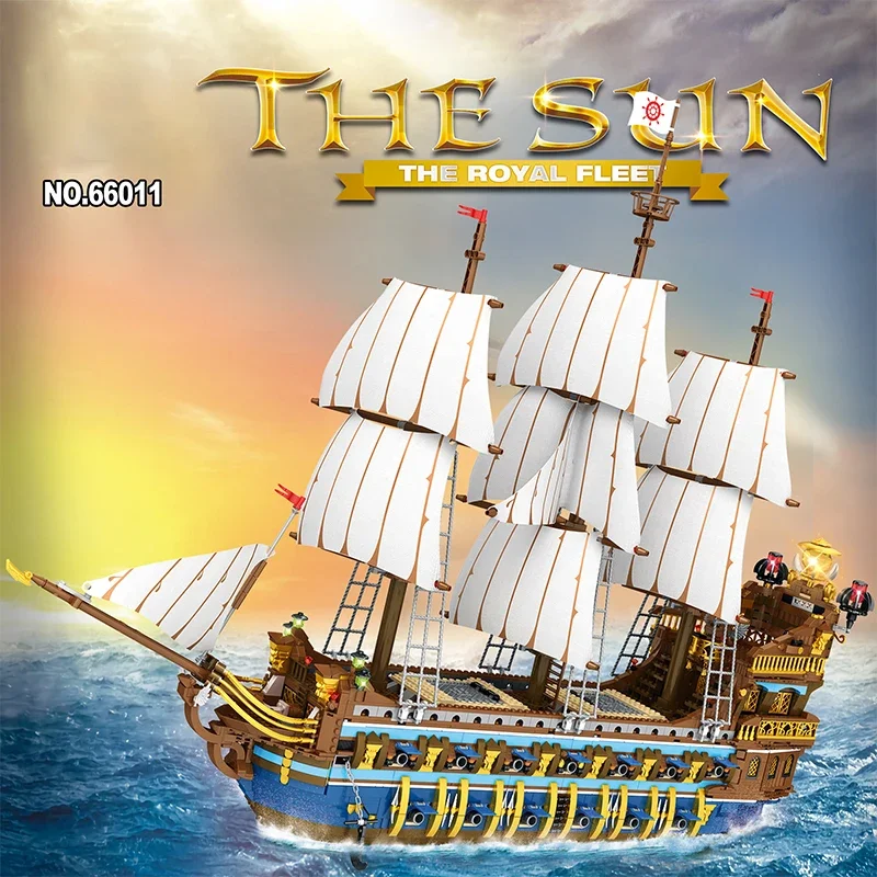 

3162PCS Pirate Ship Building Blocks Royal Sunshine Sailing Boat Assembly Model Bricks Educational Toys For Kids Holiday Gifts