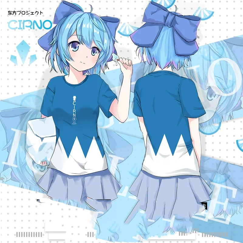 2025 аниме Touhou Project Cirno, футболка с 3D принтом для косплея, модные детские футболки с героями мультфильмов, летний топ для мужчин и женщин в стиле Харадзюку с короткими рукавами Y2k