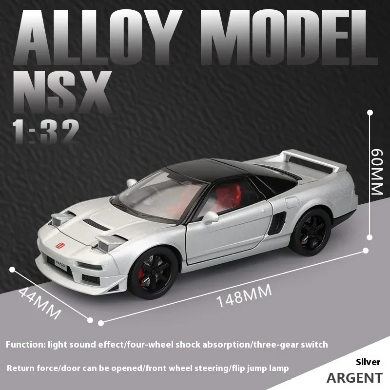 

1:32 Acura NSX NA1 Supercar Racing Sports Couple Alloy Metal Diecast Model Car Sound & Light Collection Simulation Gifts