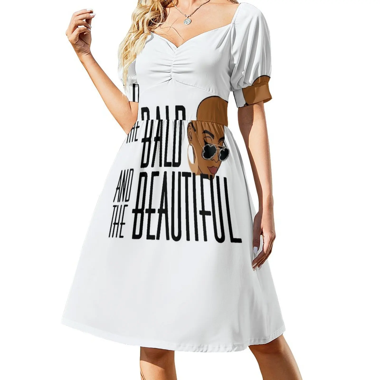 

Bald and Beautiful Short-Sleeved Dress women clothing 2025 new arrivals summer dress