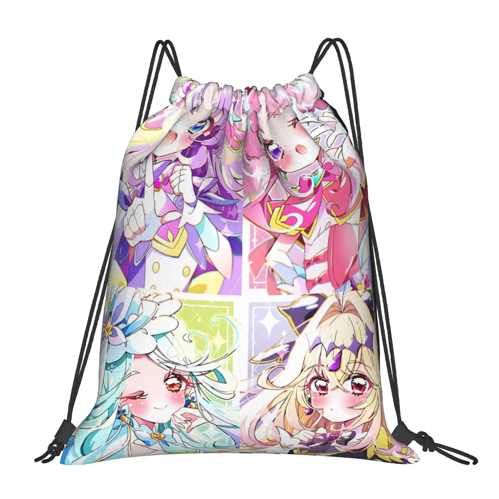 sports Pouch Pretty Cure Meitantei Precure Portable Sports Drawstring Bags Riding Backpack Gym Clothes Storage Backpacks