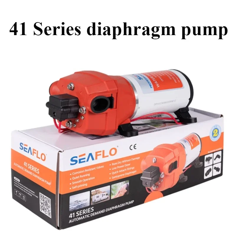 

SEAFLO 41 Series 24V SFDP2-033-035-41 3-17LPM 17-60PSI диафрагменный насос для пресной воды, морской катер RV