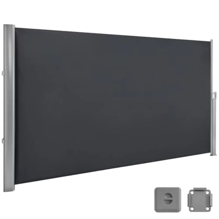 

Aluminium Patio Retractable Side Awning, Fully Assembled Waterproof Sunshade Privacy Screen for Garden, Balcony and Pools