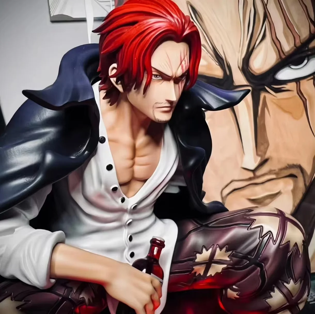 17cm Figurka Anime One Piece King GK, Model Czerwony Włos, Czterej Królowie, Shanks BT, Postawa Siedząca, Kolekcjonerska Ozdoba, Figurka Akcji, Zabawka