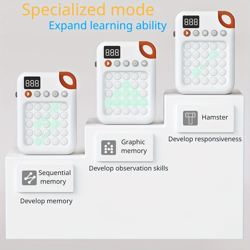 Interaktives Schulte-Gitter-Lernspielzeug für Kinder, Aufmerksamkeitstraining, Fokusverbesserungsmaschine mit sequentiellem Speicher, reagiert