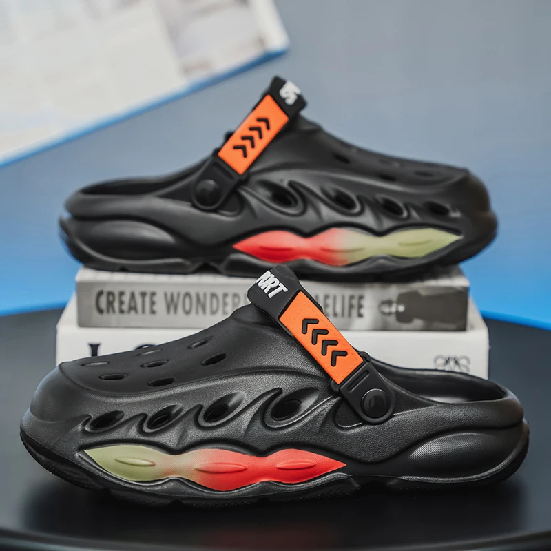 Pair of Men's New Clogs, Summer New Wear-Resistant, Non-Slip Sports Beach Shoes, Soft-Soled Comfortable Men's Shoes for Driving