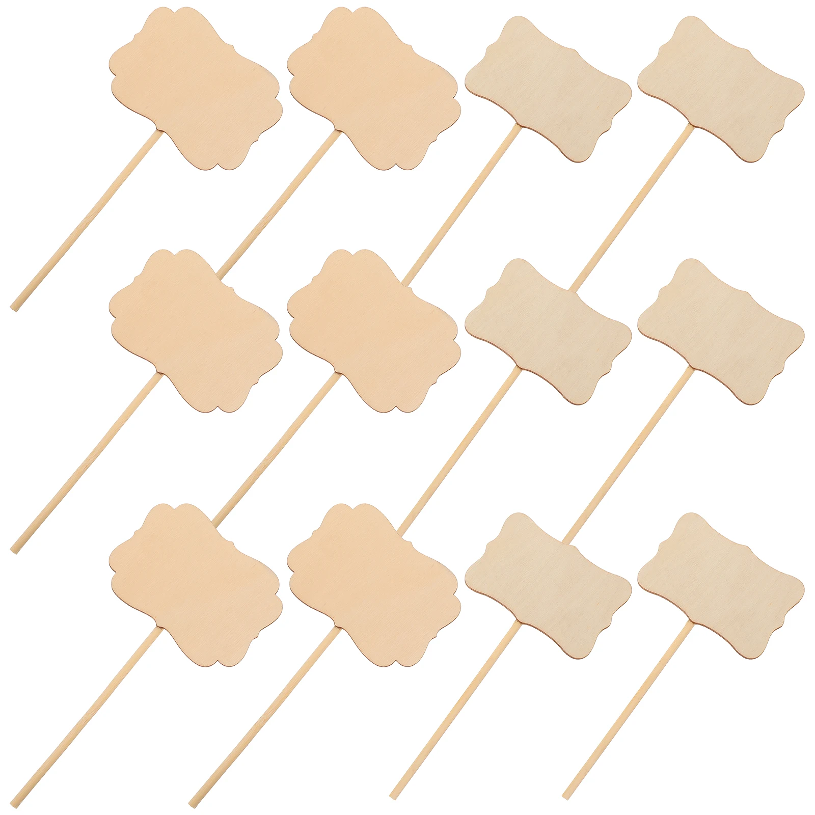 

20Pcs Rustic Wooden Garden Signs Plant Markers Natural Decor Blank Labels For Succulent Plants