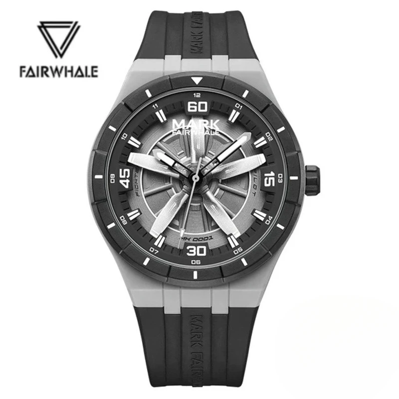 

MARK FAIRWHALE 5050 Watches for Men Automatic Rotating Propeller Dial Luminous Waterproof Quartz Concept Watch Reloj Hombre