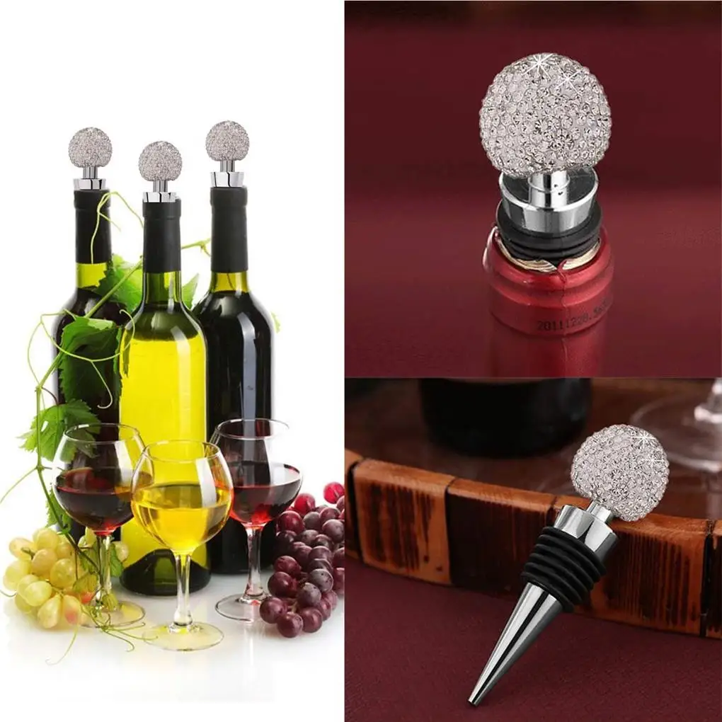 Crystal Red Wine Bottle Stopper Zinc Alloy Wine Bottle Stopper Crystal Sealed Champagne Stopper