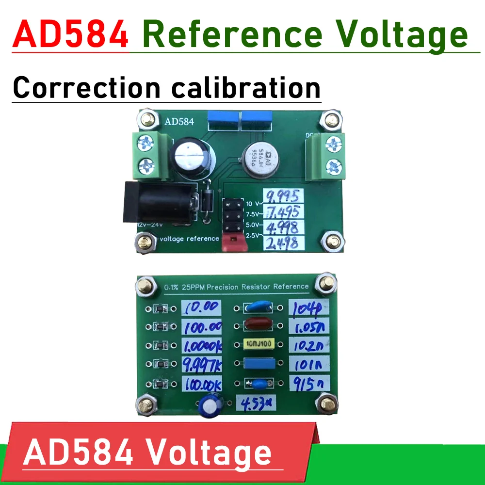 Referência Tensão Fonte 10v Calibração Calibração Resistindo Capacitor Board para Multimete Tensão Filtro Ad584