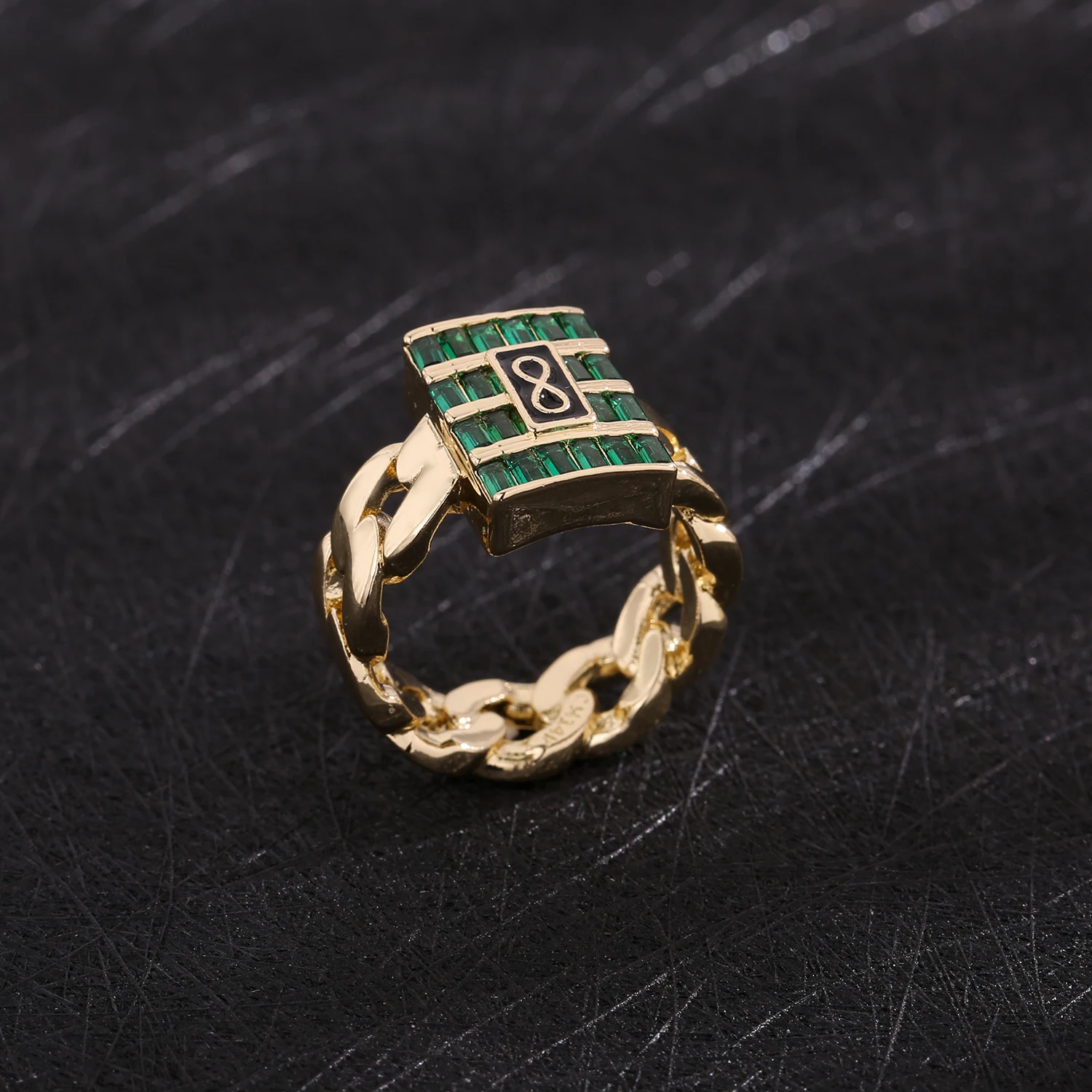 New Monaco men's and women's rings, elegant zircon rings, brass material, party gifts, Monaco charm rings view 3