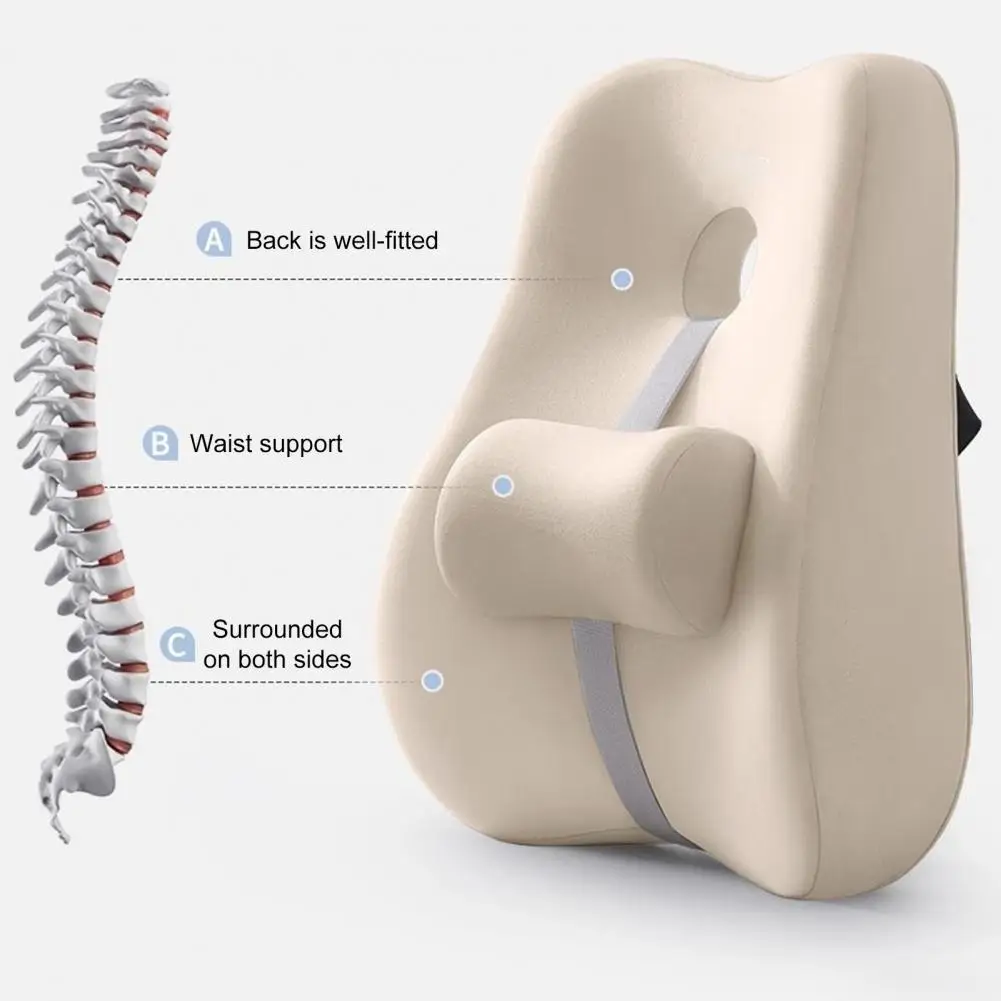 Lumbar Support for Computer Desk Chair Memory Foam Lumbar Support Cushion for Office Chair Adjustable Back Support Pad for Long