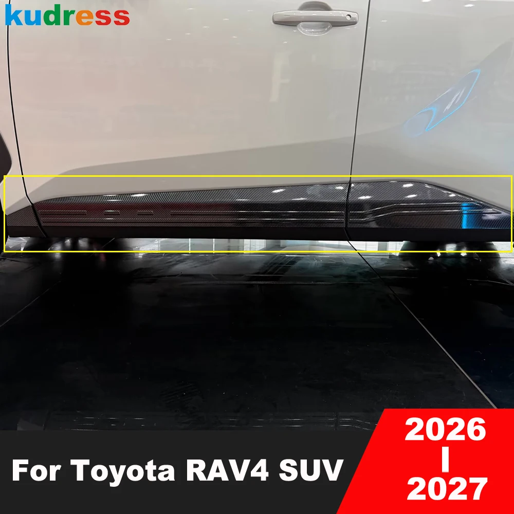 

For Toyota RAV4 RAV 4 SUV 2026 2027 Carbon Fiber Side Door Body Trim Door Line Panel Streamer Molding Strip Car Accessories