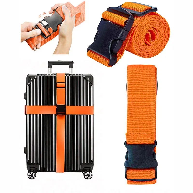 Luggage Strap Adjustable Travel Accessories One Word Suitcase Buckle Strap Baggage Packing Belt Travel Suitcase Accessories