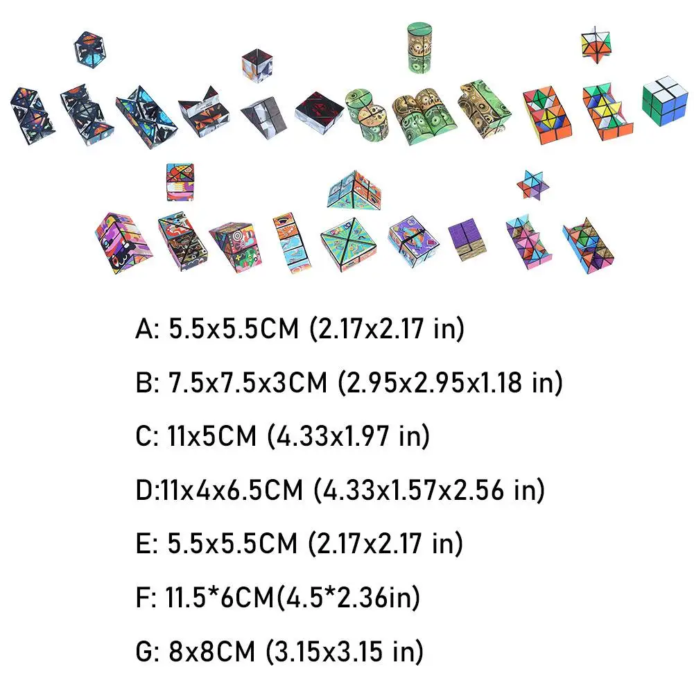 الإبداعية ستار هندسية المكعب المغناطيسي تنوعا لانهائي ضد الإجهاد القلق مكتب لعبة ABS المواد مقاوم للماء المكعب السحري