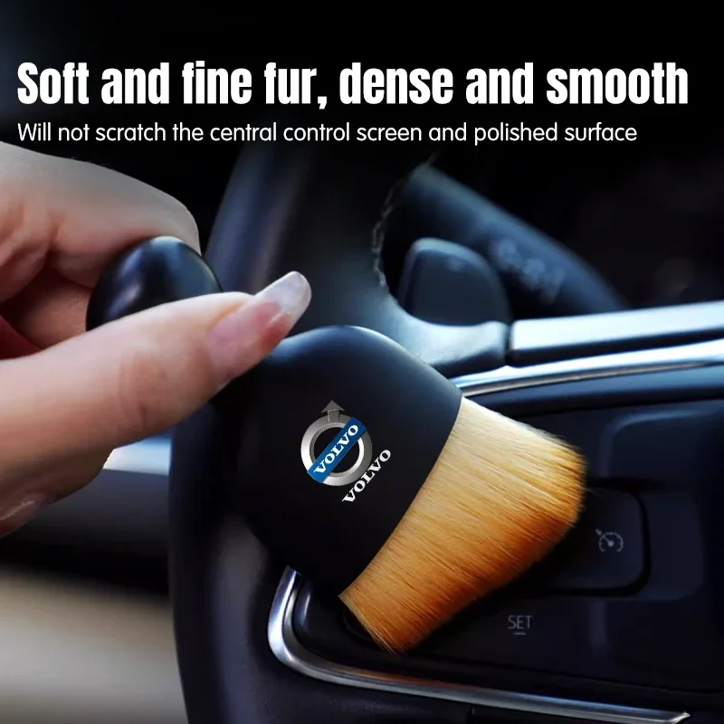 Car Badge Dust Brush Interior Detail Gap Air Vent Cleaning Soft Brush For Volvo RDESIGN XC60 XC90 S60 S80 S60L V40 V60 AWD V90