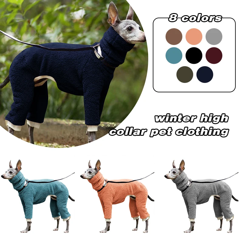 Fashion Pet Dog Clothes Winter Turtleneck Whippet Plush Italian Greyhound Coat Gree Dog Bedlington Small Medium Dog Jacket