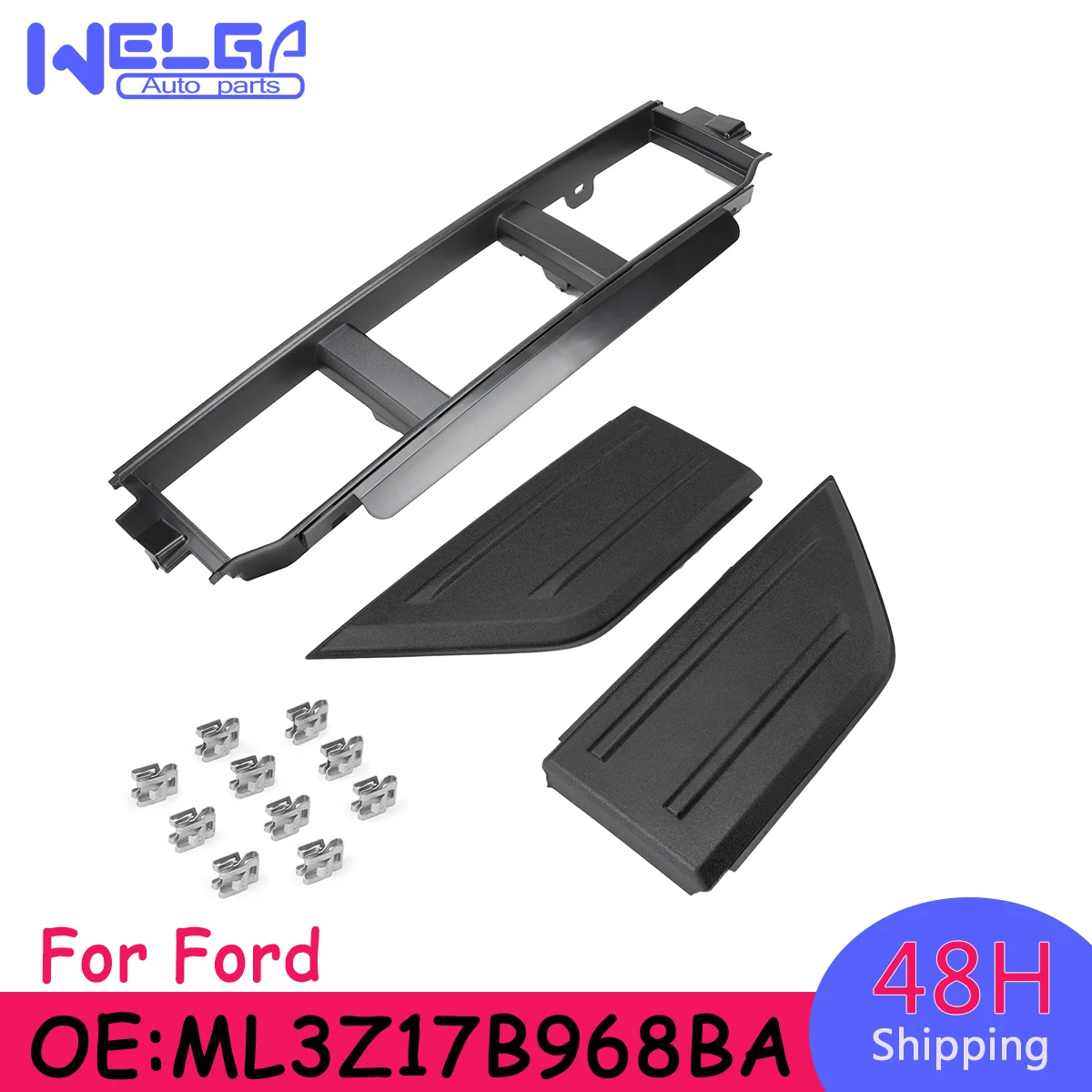

For Ford F-150 Raptor R 2023 For Ford F-150 2021-2023 Car Front Bumper Grille + Corner Panel Cover ML3Z17B968BB ML3Z17B968BA