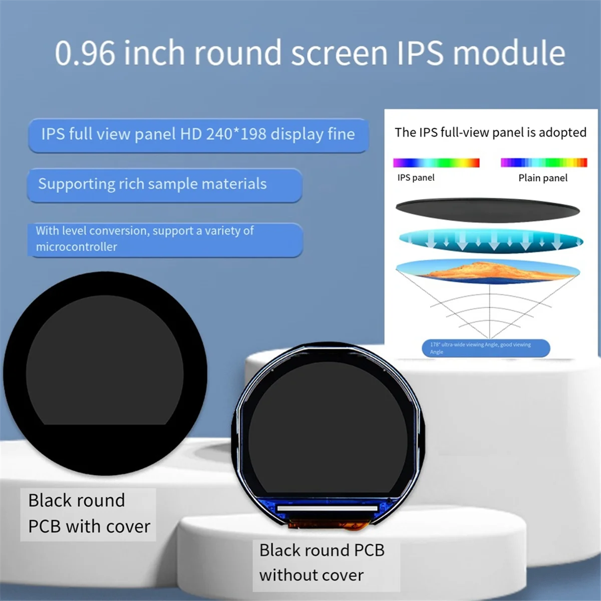 หน้าจอสี IPS ขนาด 0.96 นิ้ว ST7789 โมดูล 240XRGBx198P 65K สีเข้ากันได้กับ 5V และ 3.3V MCU พร้อมฝาครอบแก้ว