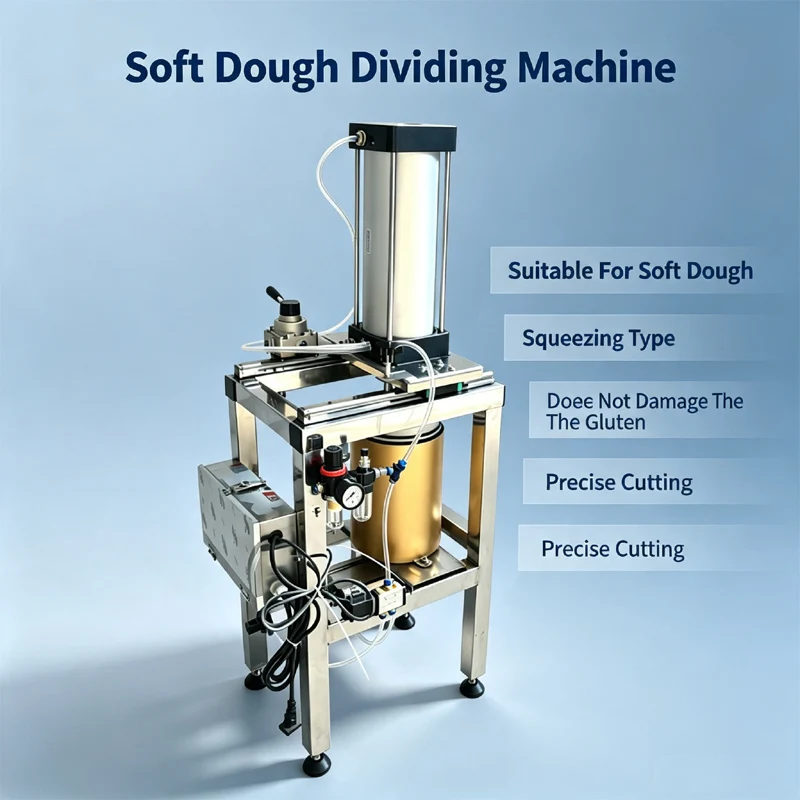 Commercial Soft Dough Dividing Machine Pneumatic Extrusion Weight Control Dough Cutting Machine For Pizza Bread Dumpling Gentle
