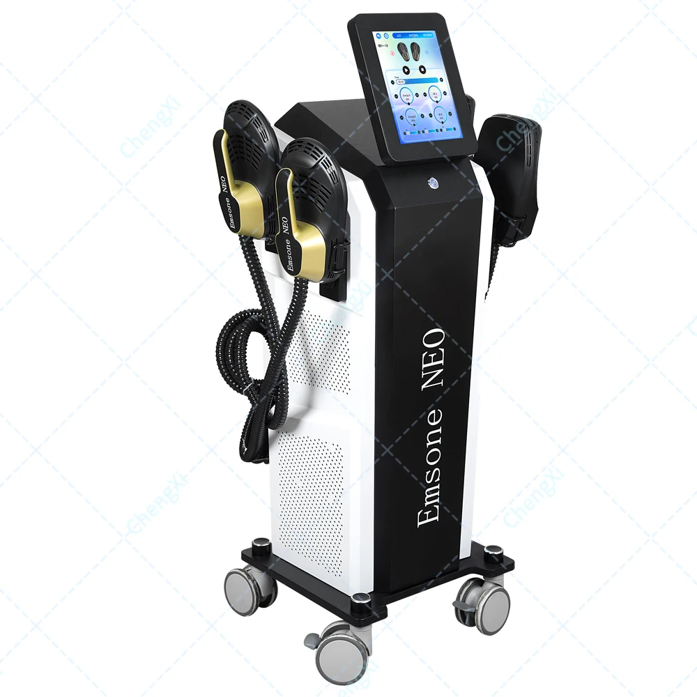 2025 엠손 네오 스컬프 머신 블랙 골드 RF 6500W 지방/바디 조각 슬리밍 근육 자극 전자기 기술