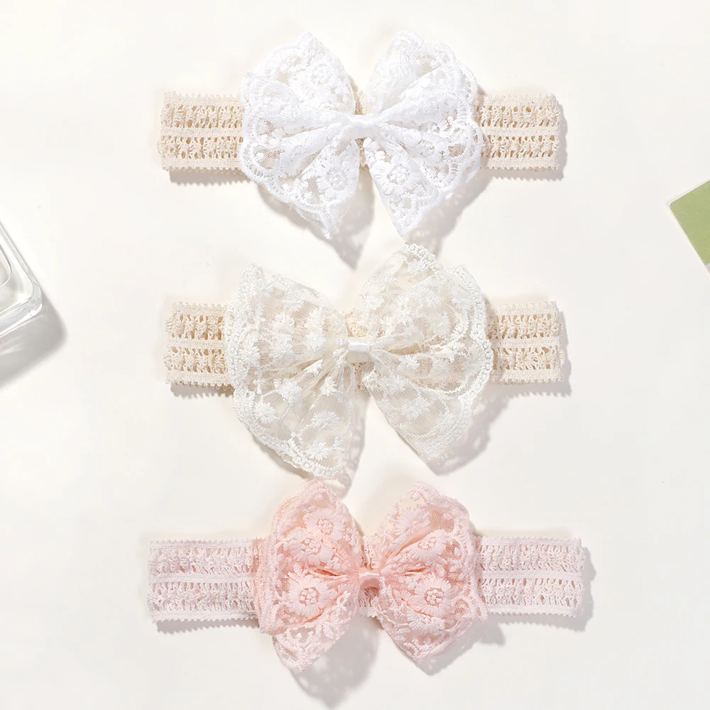 1pcs Baby Girls Bows Lace Headbands Soft Cute Hair Bands for Newborn Toddlers Hair Accessories Photography Props