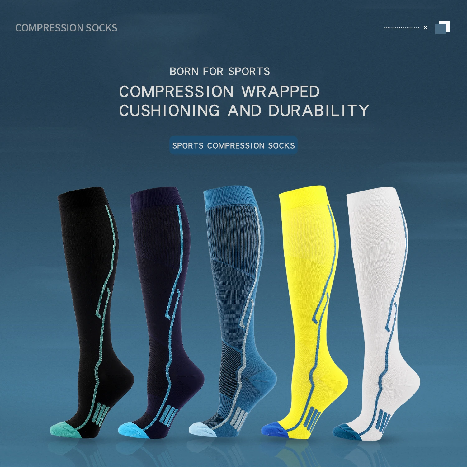 Cycling Socks Compression Socks for Men Crossfit Varicose Vein Medical Skating Socks Outdoor Fitness Running Diabetes Fashion