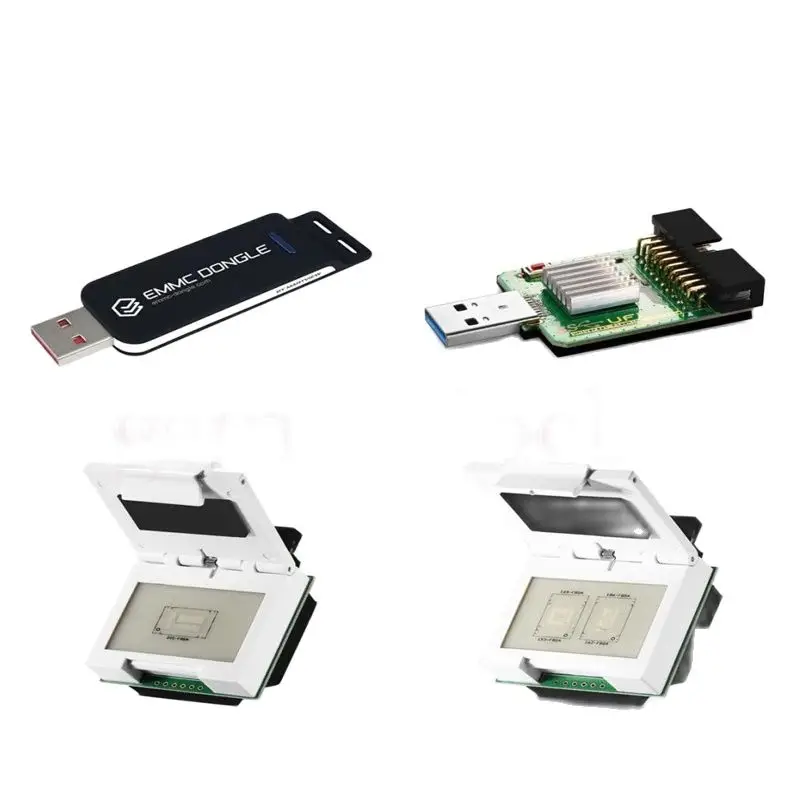 EMMC Dongle with USB 3.0, BGA221, BGA254, EMMC, EMCP Socket, 2 in 1 EMMC, EMCP Socket, USB3.0, SuperSpeed, USD Reader, UFI Box