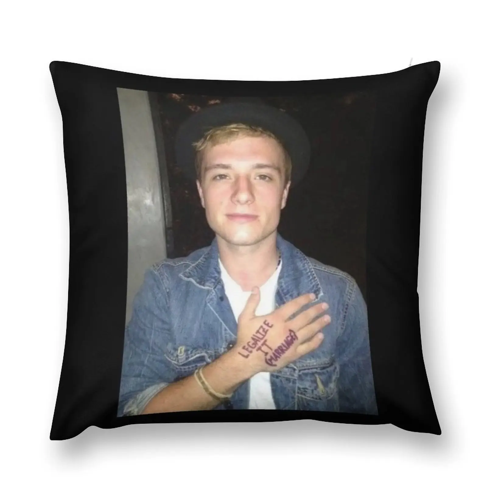 Josh Hutcherson-Legalize It (Marriage) Throw Pillow Sofa Cushion Cover pillows decor home pillow