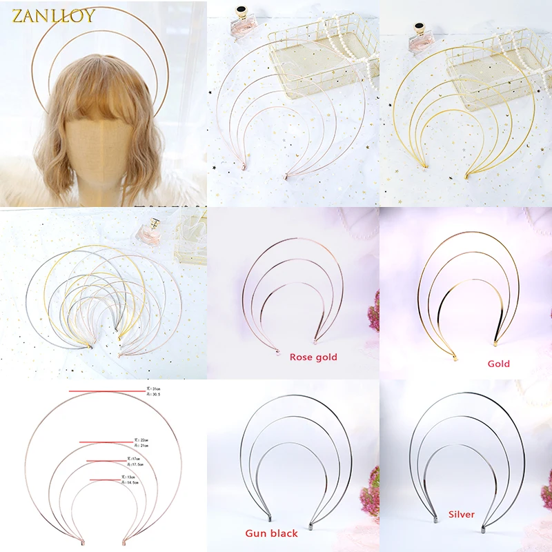 Child Headband Bridal Wedding Hair Hoops Girl Women Hair Accessories Goddess Angel Gold Multi-layer Halo Hair Crown