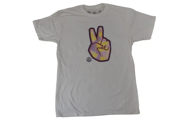 Neff Mens Peace Fingers White T Shirt New M Has Dirty Spot On Sleeve