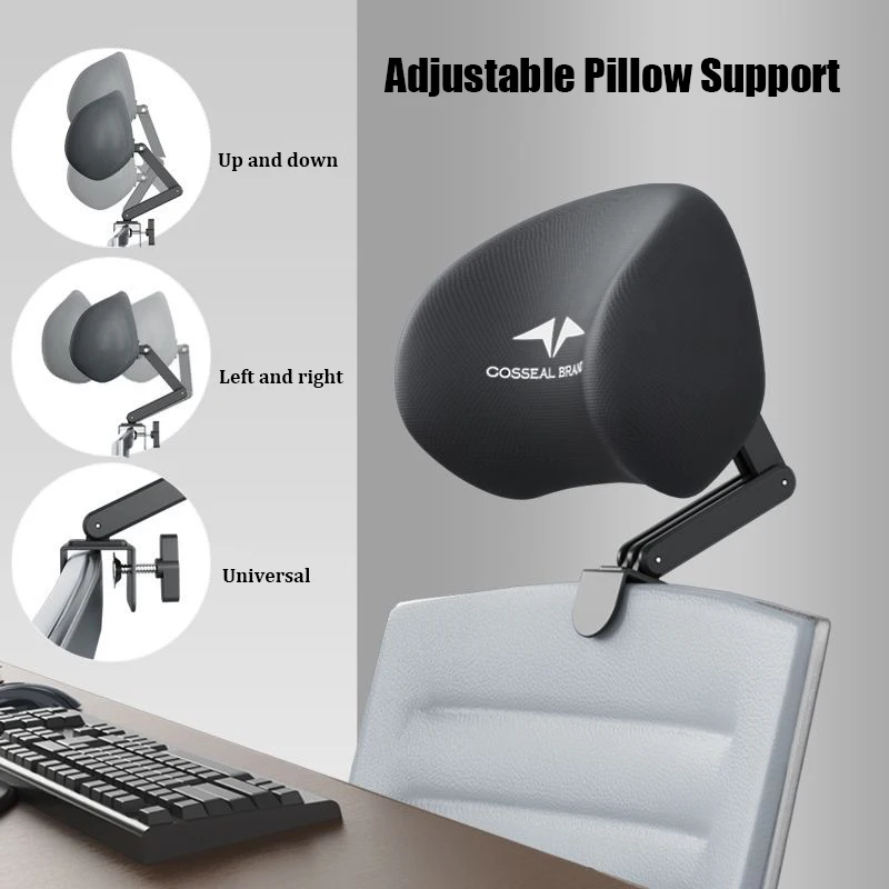 New Office Chair Adjustable Headrest Ergonomically Designed Retractable bracket Pillow Waist Protection Cushion Comfortable Rest