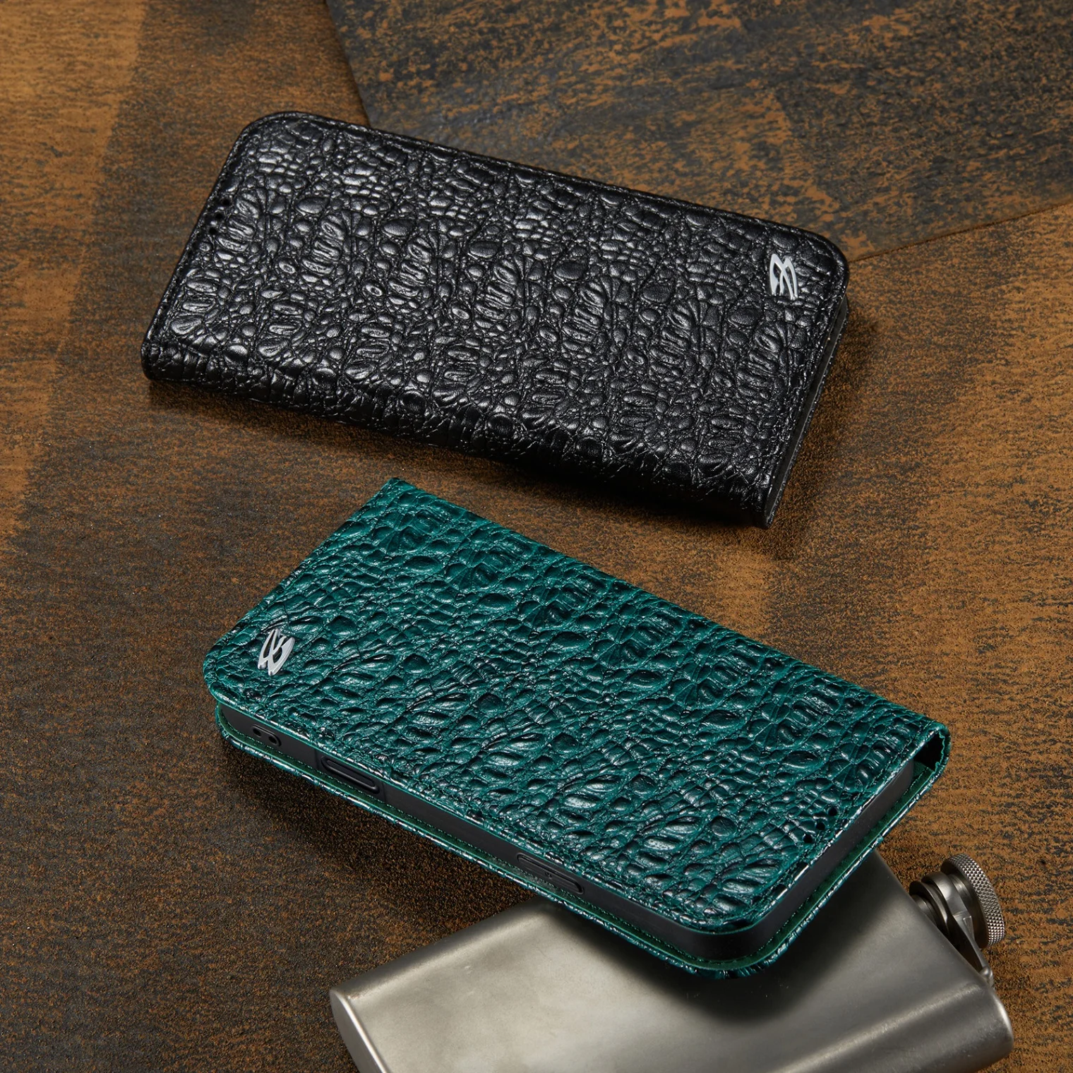 

Cowhide Crocodile Pattern Wallet Model Suitable Mobile Phone Case New IPhone Light Luxury 16 Pro IPhone 16 Pro Max