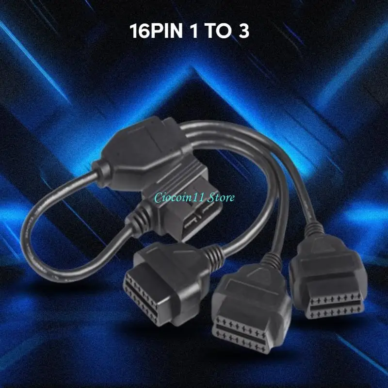 Y1UB Automotive OBD2 Extension Cable L Shaped OBD2 Adapter Cord OBD2 L Splitter Cable Expand Your OBD2 Port to Three
