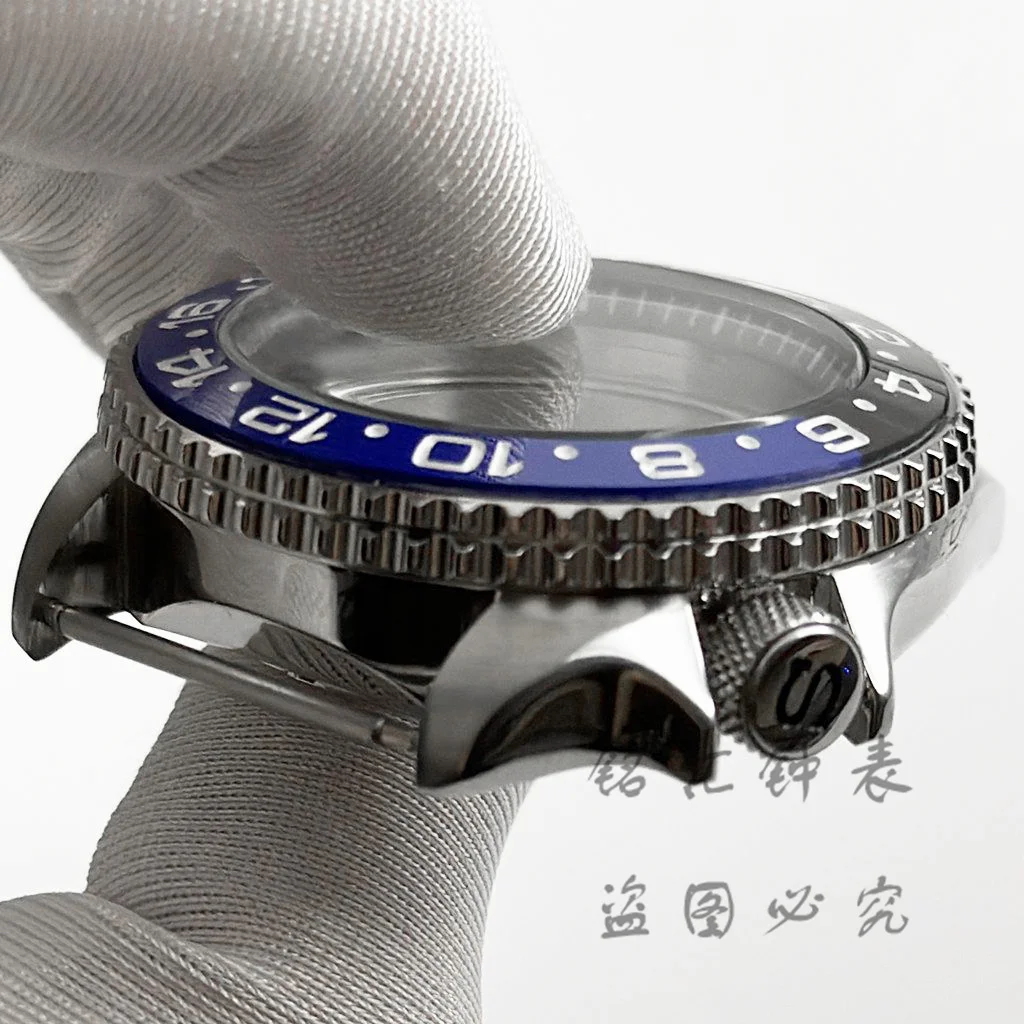 42MM Black Ring 007 009 Watch Case With High Quality Sloping Bezel For NH34 NH35 NH36 NH38 NH70 NH72 Movement