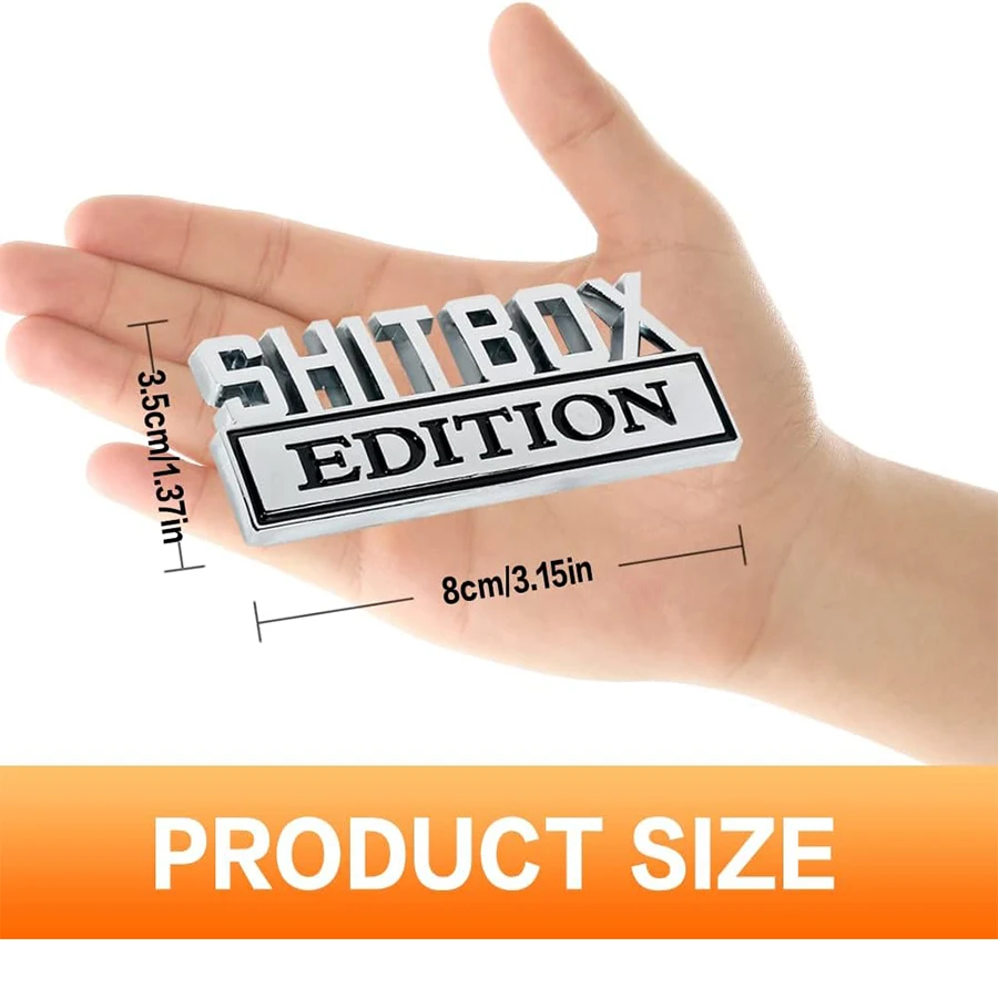 2 Pcs Shitbox Edition Badge,Car Exterior Logo,3D Fender Sticker Decal,Replacement,For GM Cars,Trucks,RVs,SUVs Door Decorations