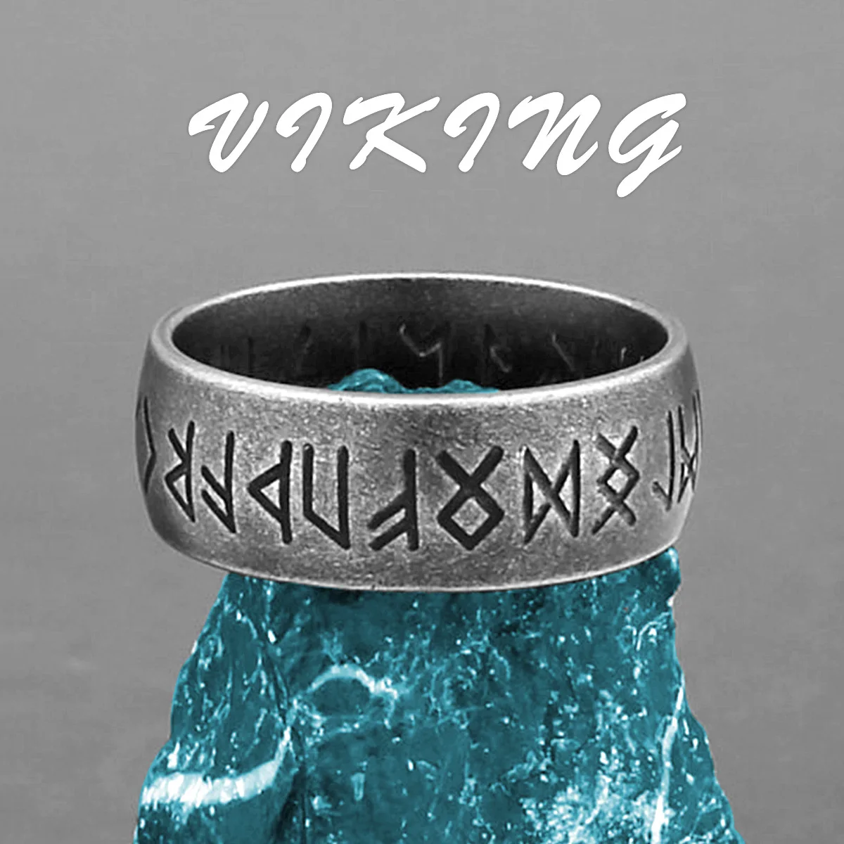 Nordic Vikings Style Retro Silver Color Viking Stainless Steel Ring UNISEX Fashion Leader Jewelry Ring