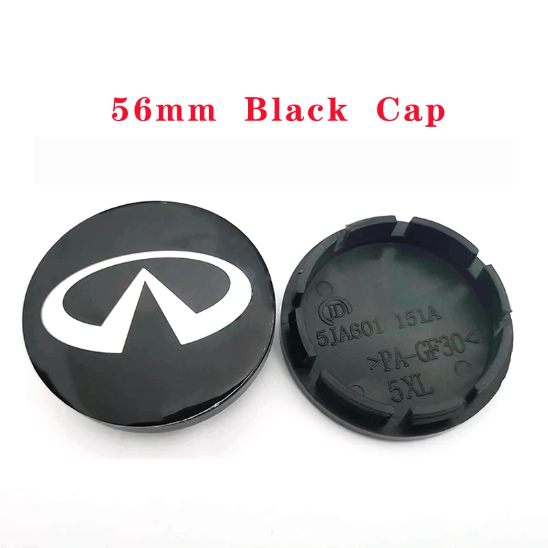 4pcs/Set 56mm 60mm 65mm 68mm Black Silver Refit Wheel Center Cap Badge For Q50 Q3 Tire Rim Cover External Car Styling Accessorie