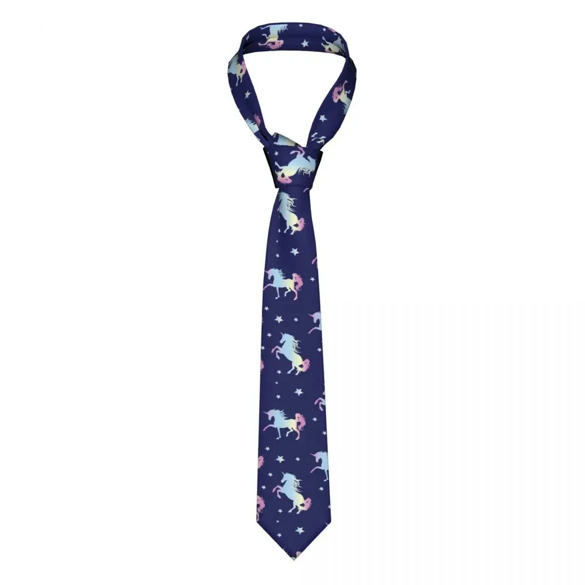 Colorful Unicorn Animal Neckties Men Women Fashion Polyester 8 cm Wide Neck Tie for Men Daily Wear Cravat Business