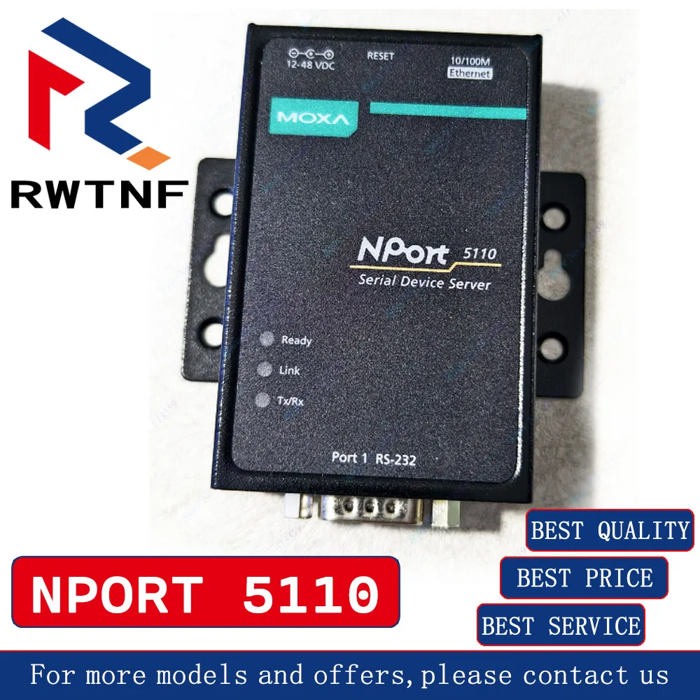 العلامة التجارية الجديدة الأصلية NPORT 5110 MOXA Mosha الخادم التسلسلي 1 منفذ 232 إلى منفذ الشبكة ، مخزون المستودعات الأصلي 100%