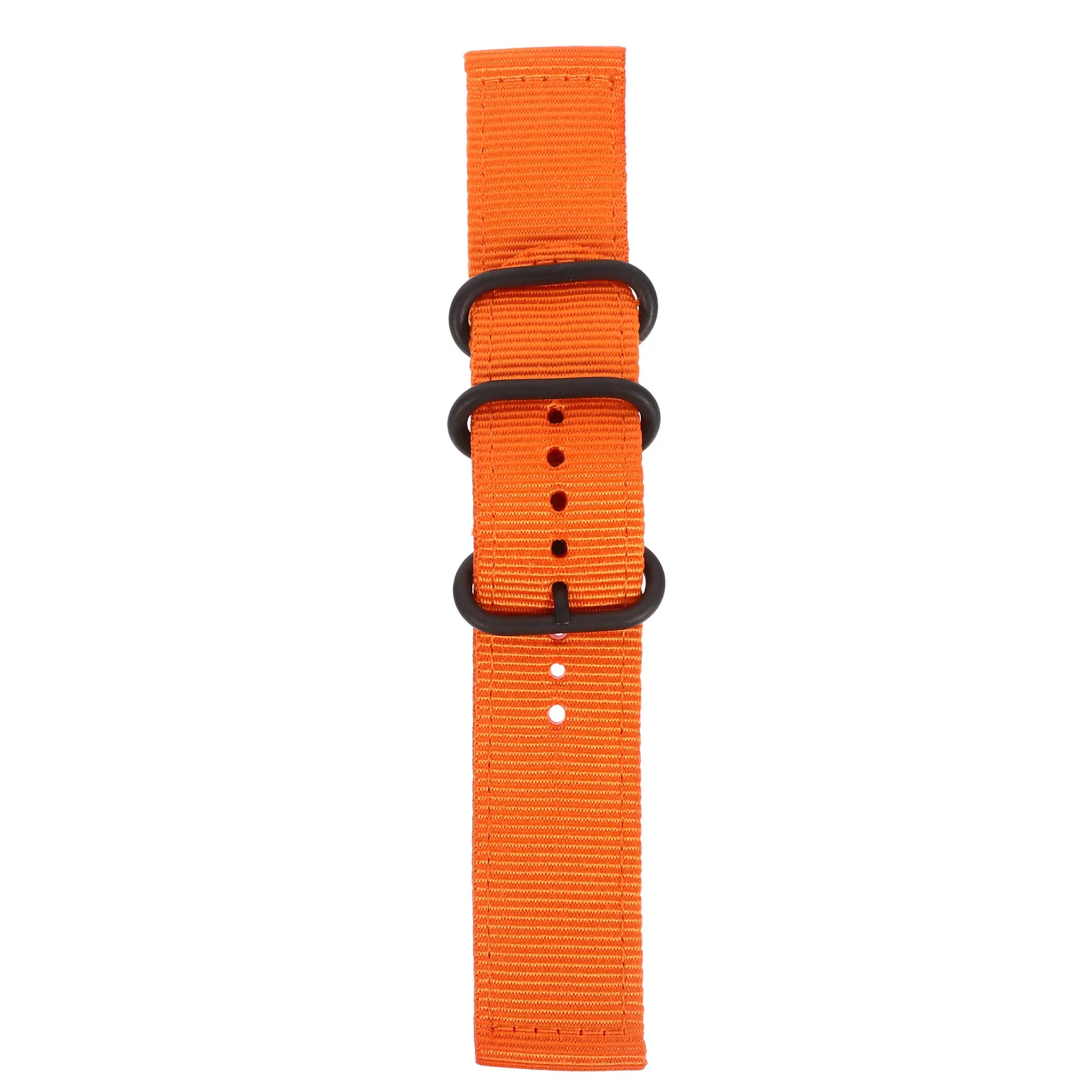 24Mm Nylon Watch Strap Strong Endurance Smooth Texture No Scratch Breathable Sport Watch Band Replacement Orange Black Stainless