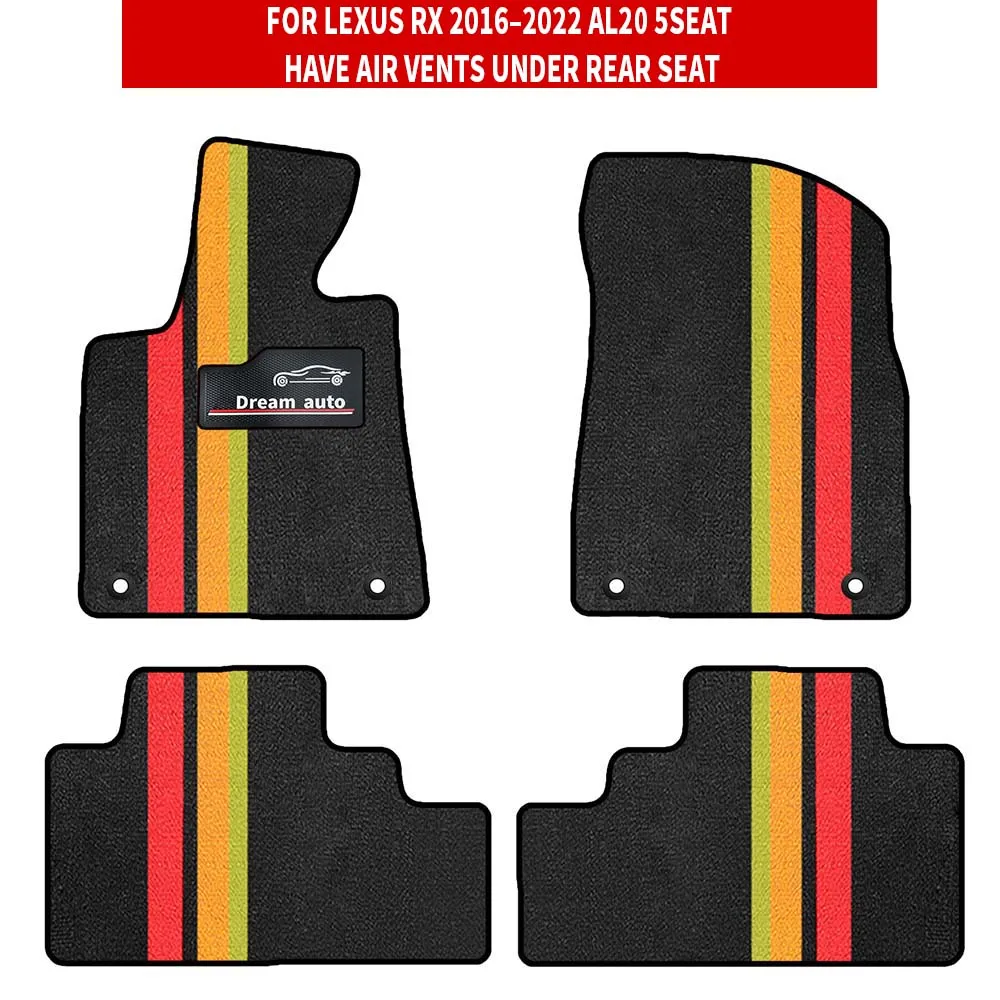 

Custom Car Floor Mats For Lexus RX 2016–2022 AL20 5seat Have Air Vents Under Rear Seat Auto Carpets Accessorie