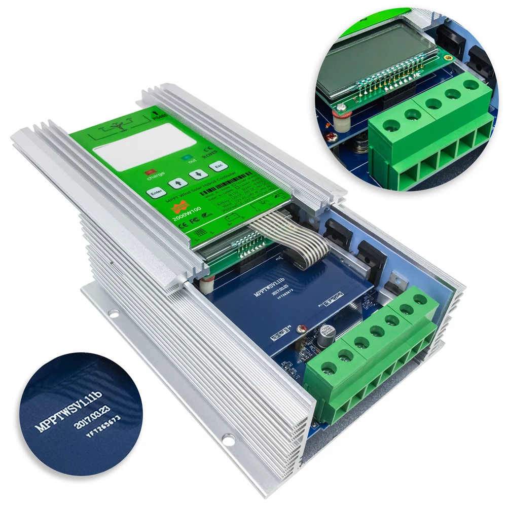 Imagem -05 - Vento Solar Híbrido Controlador de Carga com Wifi e Display Lcd 300w Solar e Regulador do Vento 300w para Todas as Baterias 600w 12v24v 48v