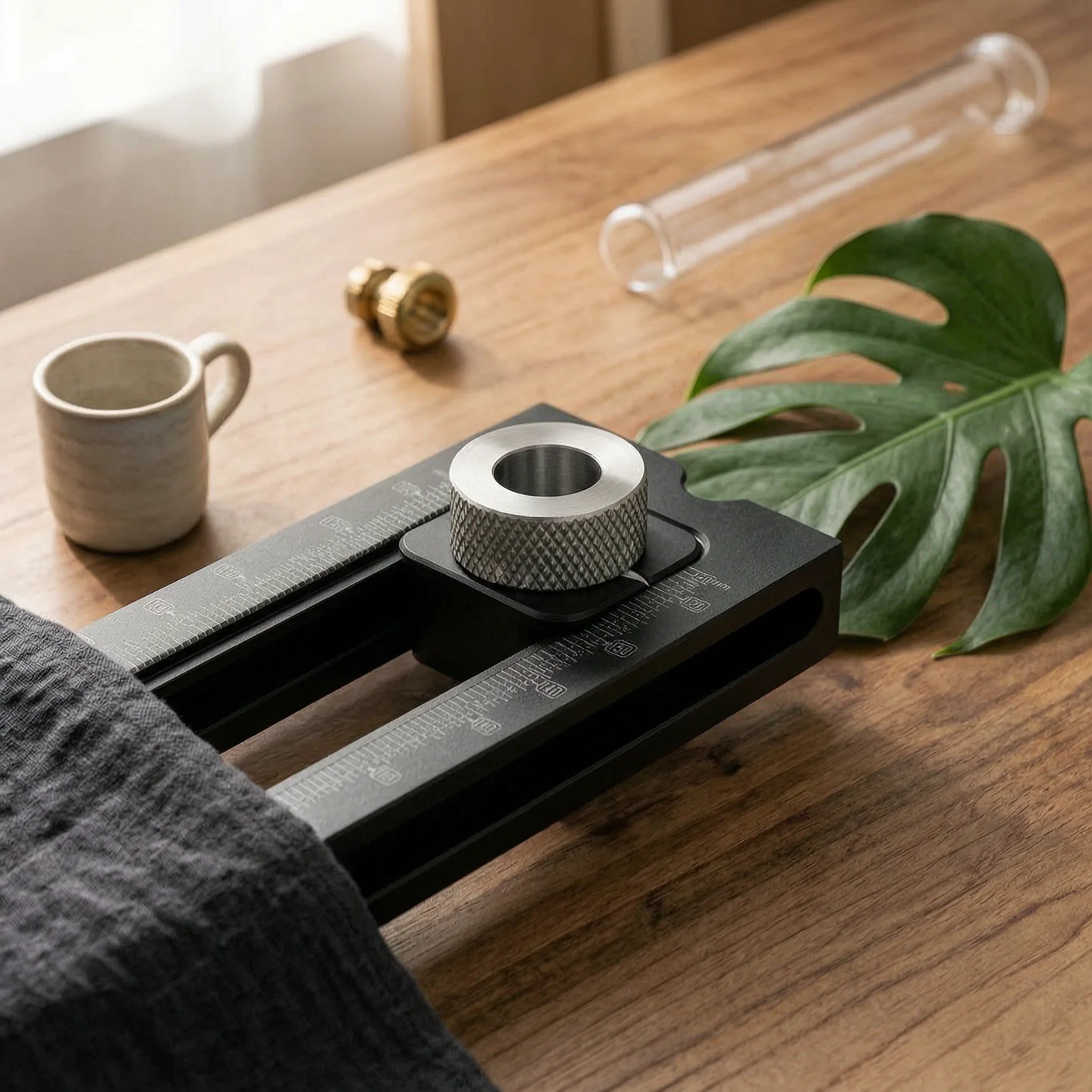 Bed Screw Drilling Jig Stainless Steel Bushings Cabinet Hole Jig Adjustable Drill Guide Precise Positioning for Woodworkers