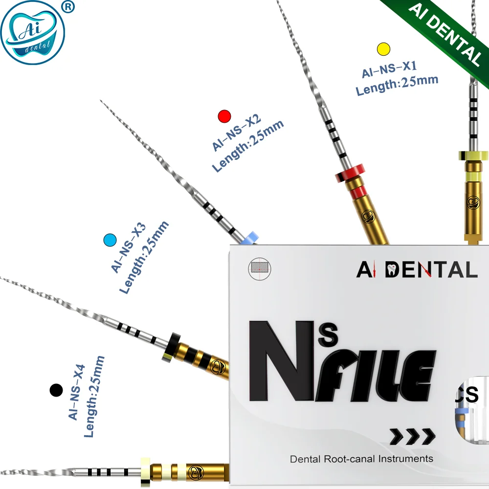 AI-NS Dental Root Canal Loving Files 25mm Heat Activated Snake-Like Motion NiTi Alloy Endodontics Drill Dentist Spare Parts