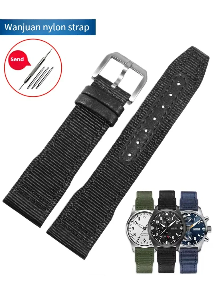 

Suitable for I-W-C Pilot, Mark XVIII, Foo Fighter, Portugal, Spade A Nylon Canvas Watch Strap